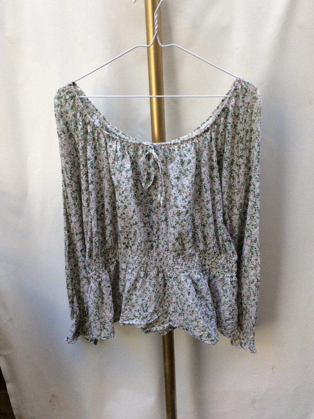 100% Cotton Boho Elastic Waist Blouse 2X